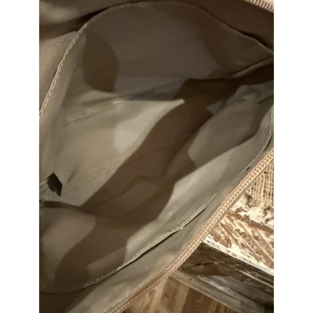 COACH Tan Signature Y2K patchwork Multicolor Metallic Zip‎ Cosmetic Case Bag